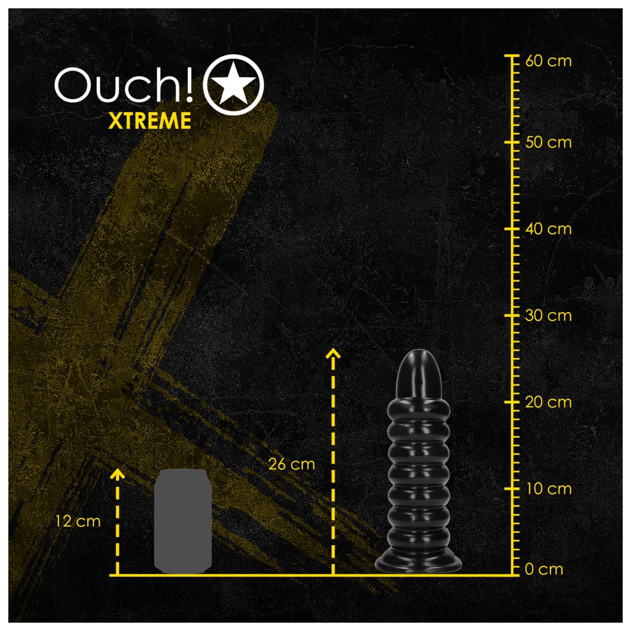 Ouch! Spiral Force - csavart anál plug (fekete) - 23,5 cm Ouch! Spiral Force - csavart anál plug (fekete) - 23,5 cm