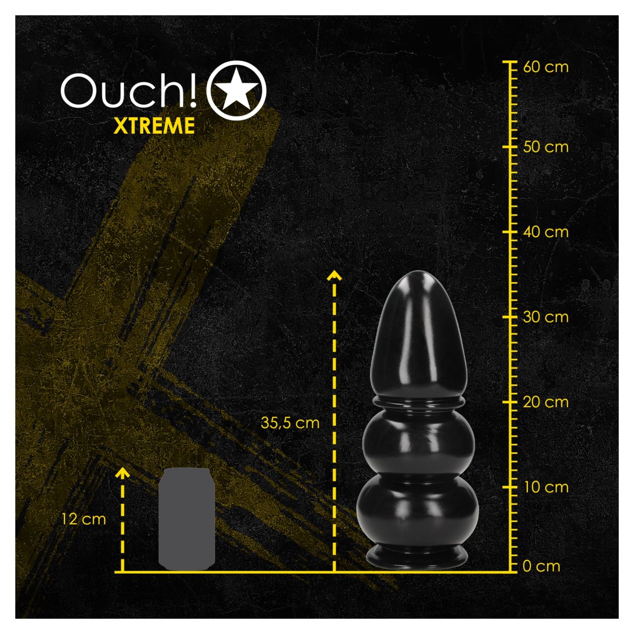 Ouch! Ultra Collosus - extra méretű anál plug (fekete) - 33 cm Ouch! Ultra Collosus - extra méretű anál plug (fekete) - 33 cm