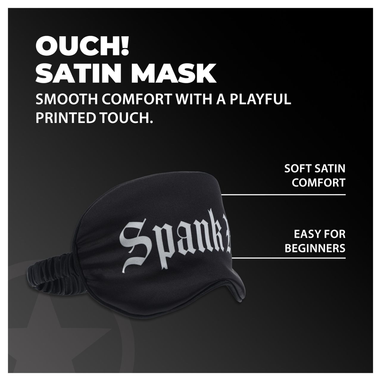 Ouch! - "Spank Me" feliratos szatén szemmaszk (fekete)
