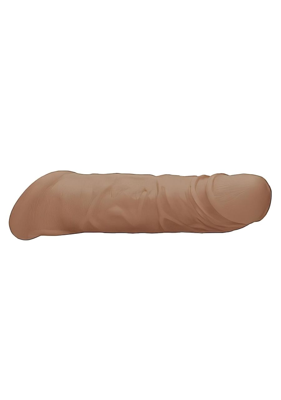 RealRock Penis Sleeve 8 - péniszköpeny (21 cm) - sötét natúr