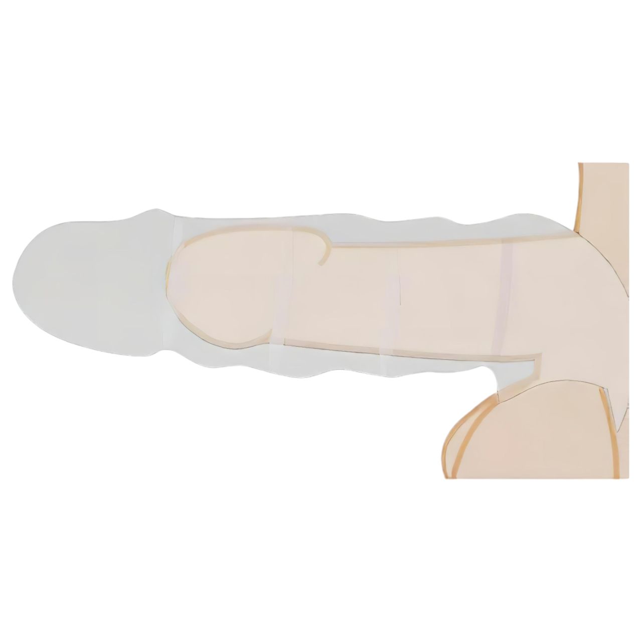 RealRock Penis Sleeve 8 - péniszköpeny (21 cm) - sötét natúr