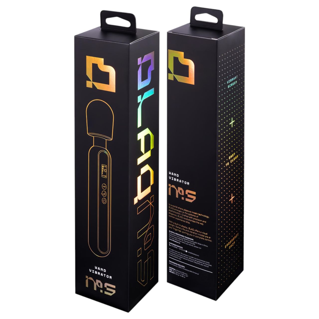BLAQ - nagy digitális wand masszírozó vibrátor (fekete)