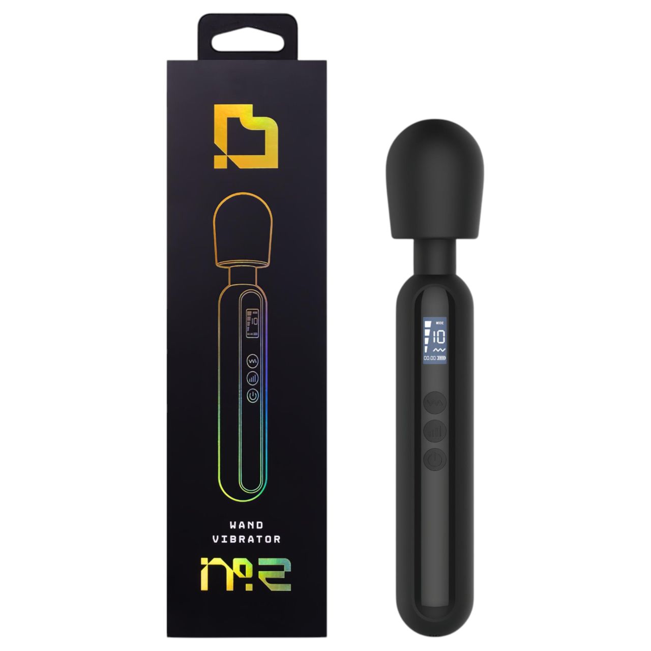 BLAQ - nagy digitális wand masszírozó vibrátor (fekete)