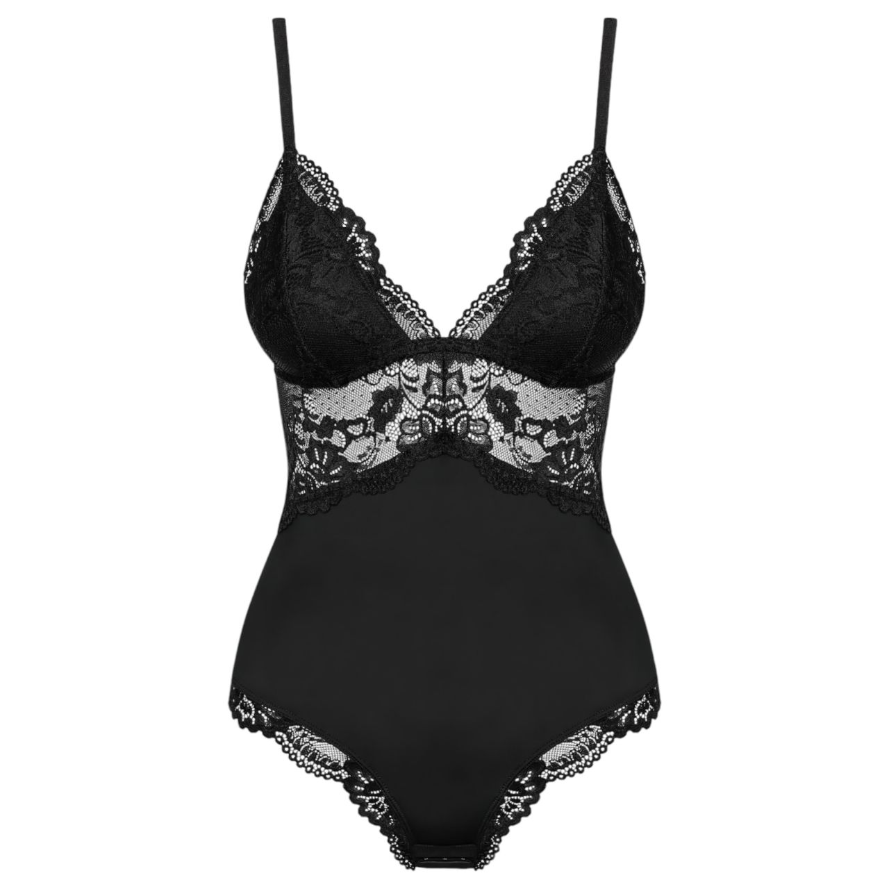Obsessive 810-TED-1 - csipkés body (fekete)