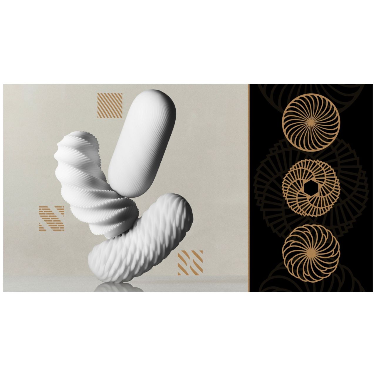 TENGA 3Dx Spiral - spirál mintás maszturbátor (fehér)