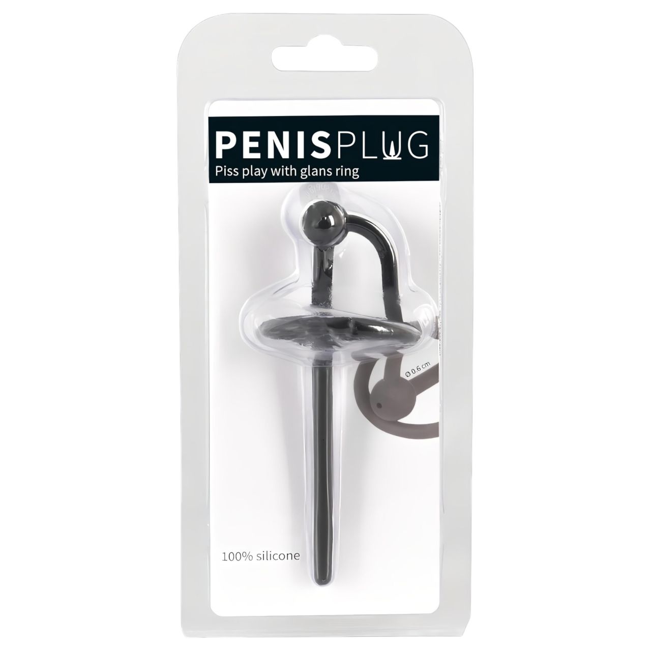 You2Toys - Penisplug - szilikon makkgyűrű üreges dilátorrall (fekete)