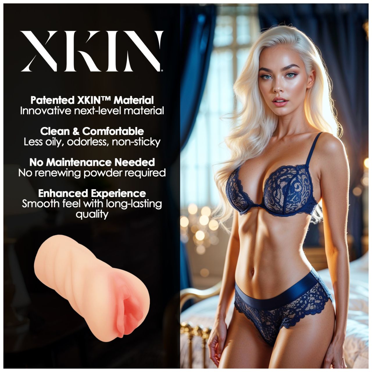 XKIN Desire Alessia - élethű műpunci maszturbátor (testszínű)