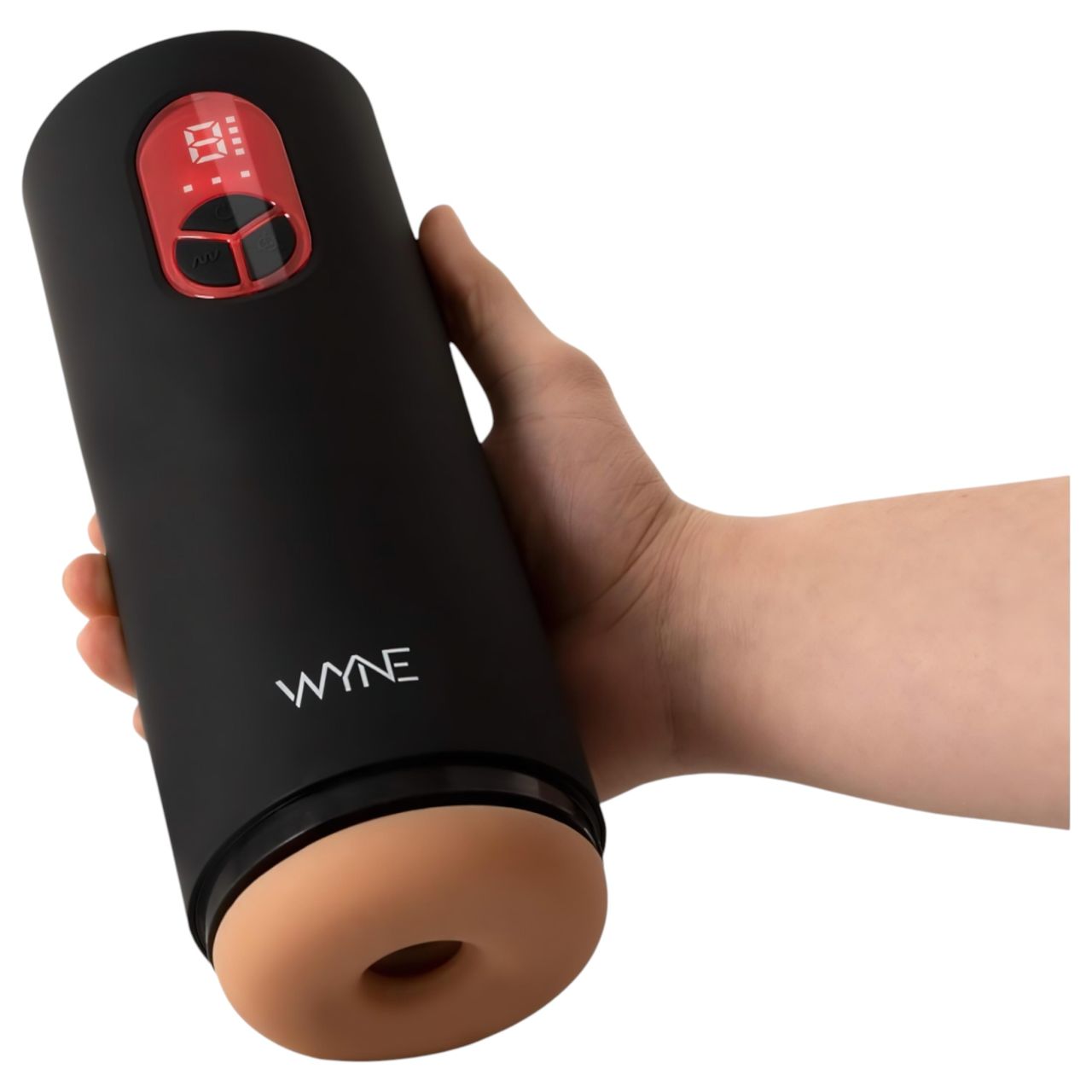 WYNE 07 - akkus, rezgő-szívó maszturbátor férfiaknak (fekete)