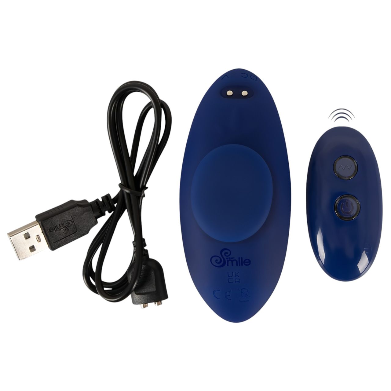 Smile - hordható extra vékony, távirányítós bugyi vibrátor (kék)