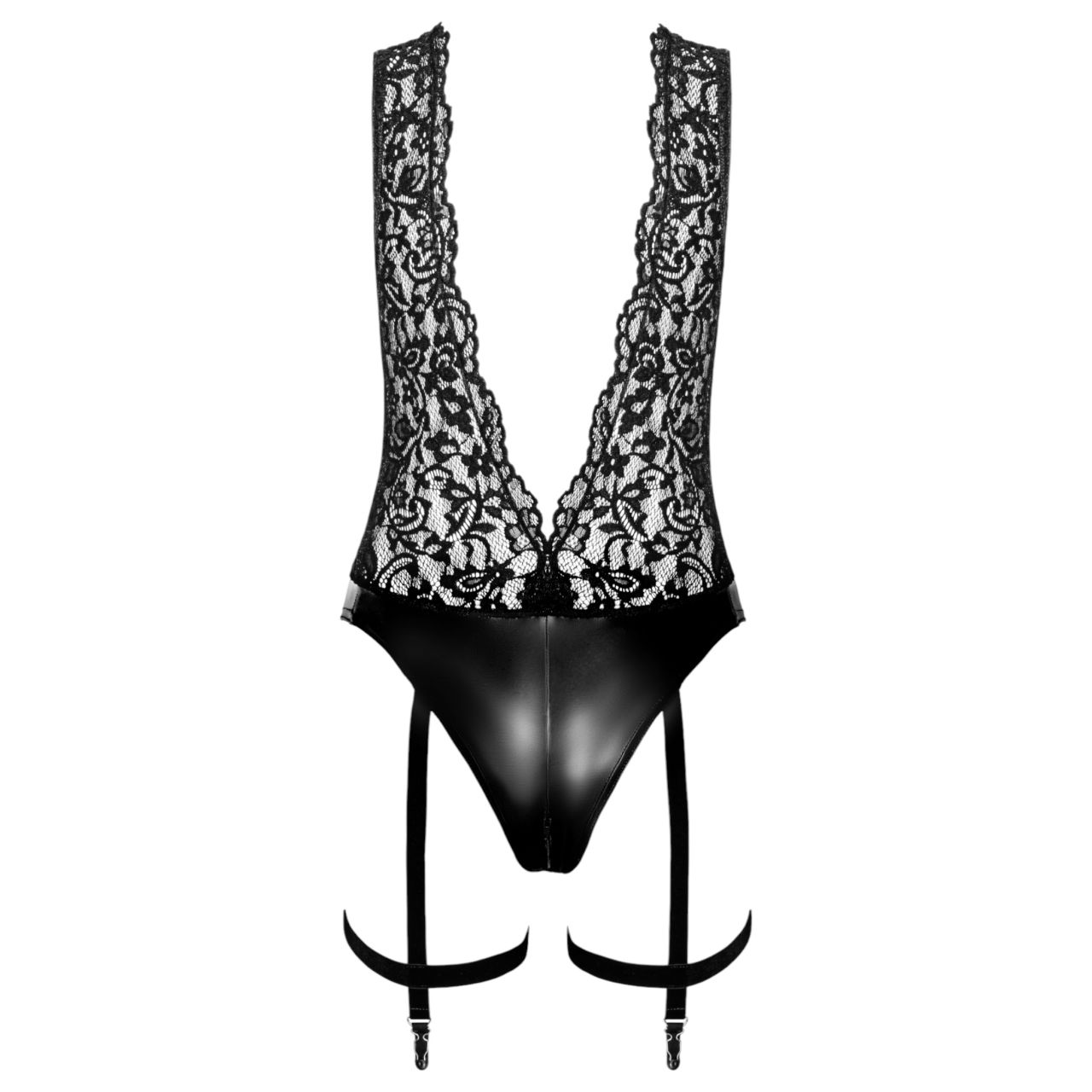 Noir Libido - body harisnyatartóval (fekete)