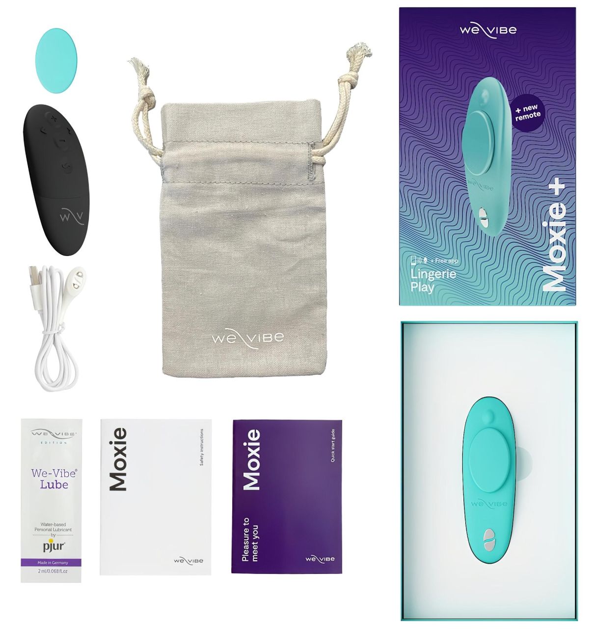 We-Vibe Moxie+ - hordható App- és távirányítós csiklóvibrátor (türkiz)
