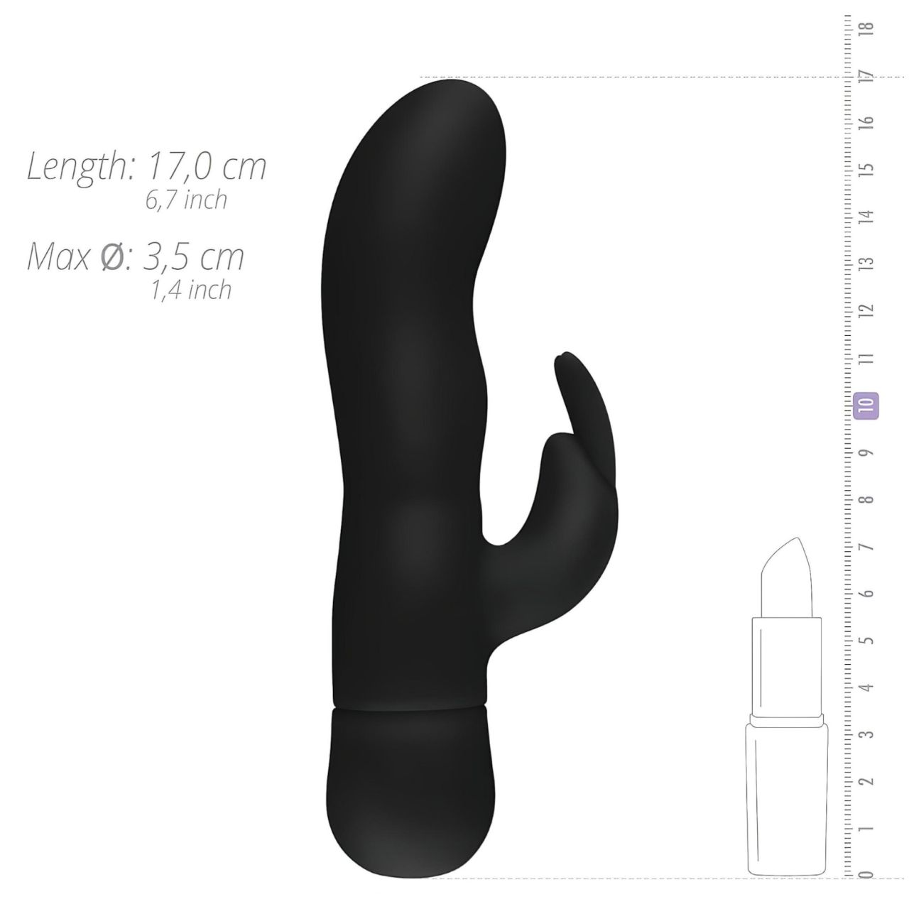 EasyToys Mad Rabbit - csiklókaros G-pont vibrátor (fekete)