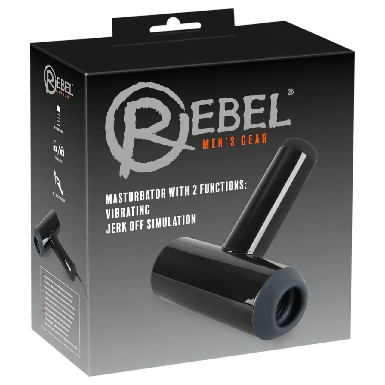 Rebel - akkus, fel-le mozgó, vibráló maszturbátor férfiaknak (fekete)
