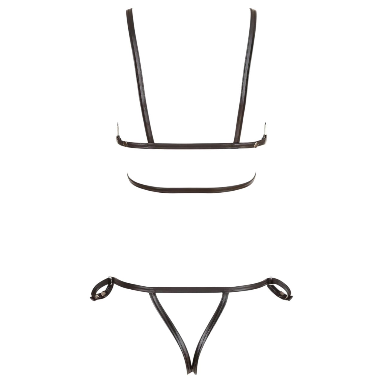 Cottelli Bondage - fényes dísz testhám bikini (fekete) Cottelli Bondage - fényes dísz testhám bikini (fekete)