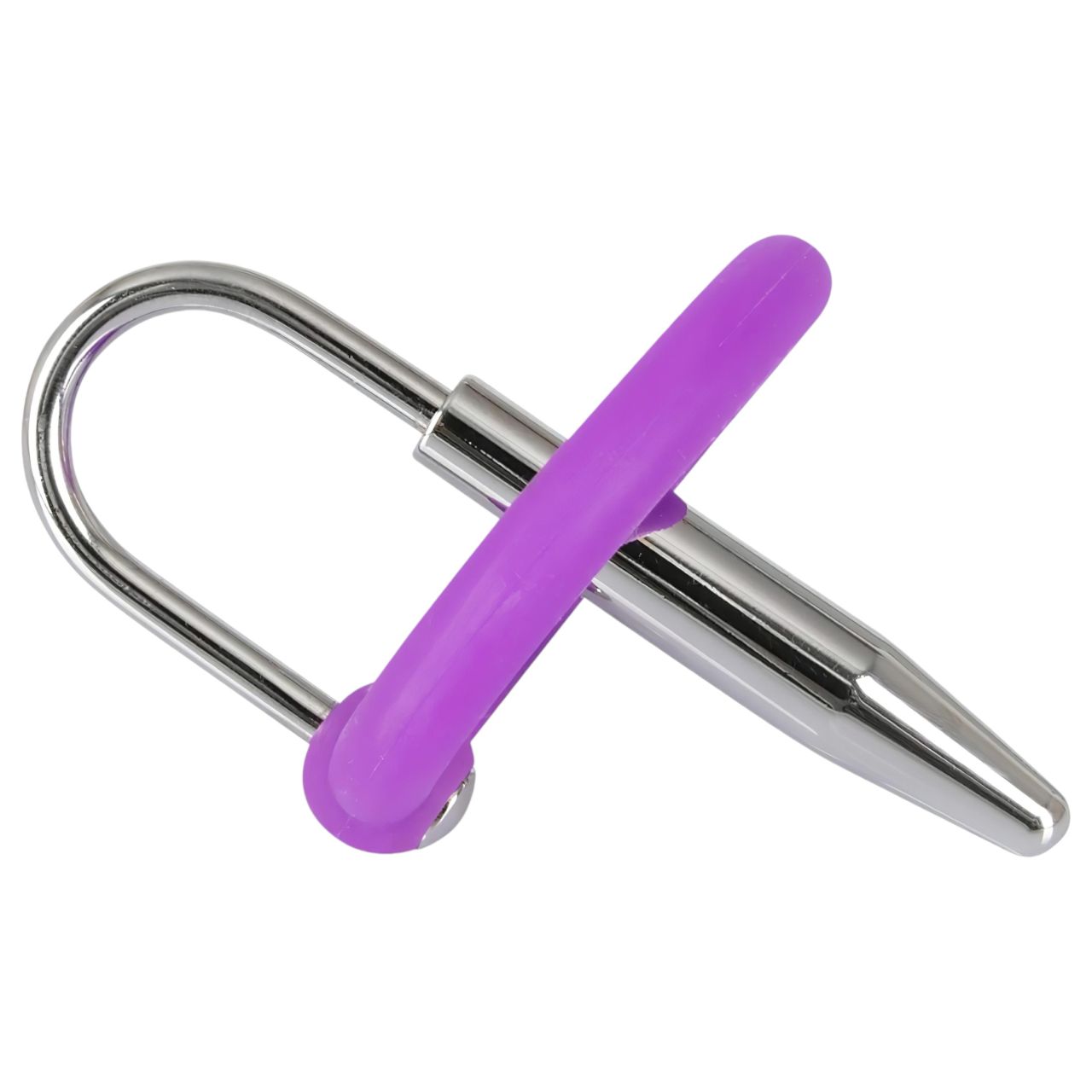 You2Toys - Penisplug - szilikon makkgyűrű kúpos dilátorrall (lila-ezüst)