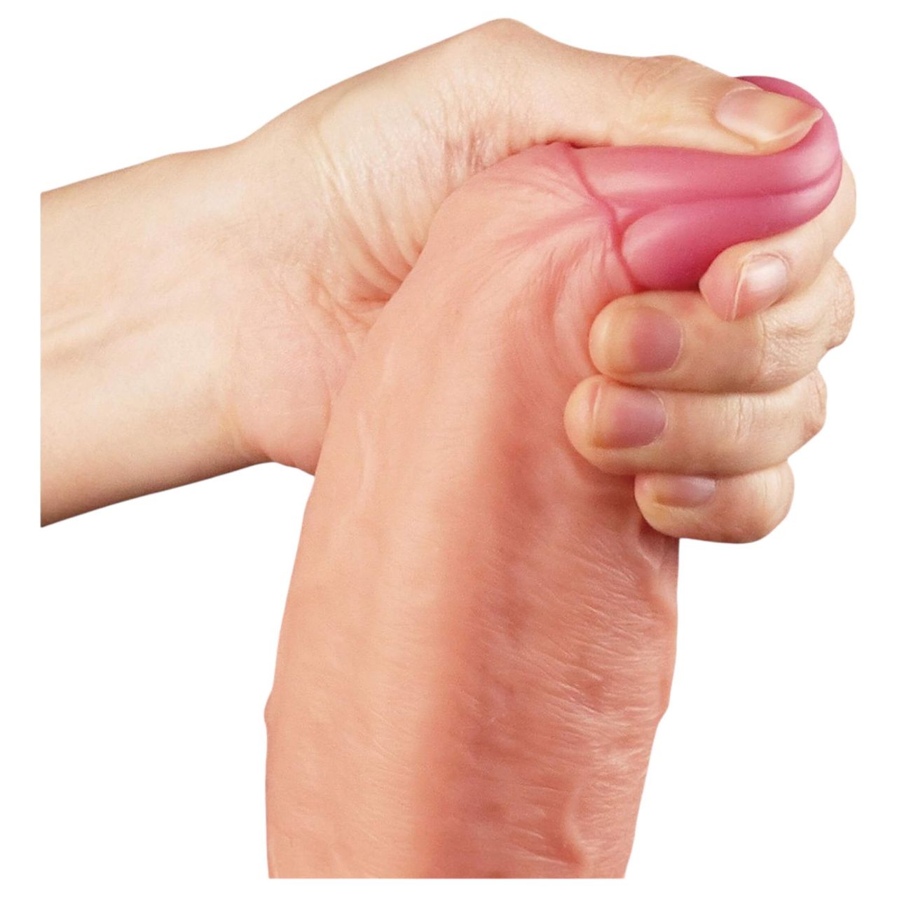 Lovetoy Nature Cock - kétrétegű élethű dildó - 28 cm (testszínű)