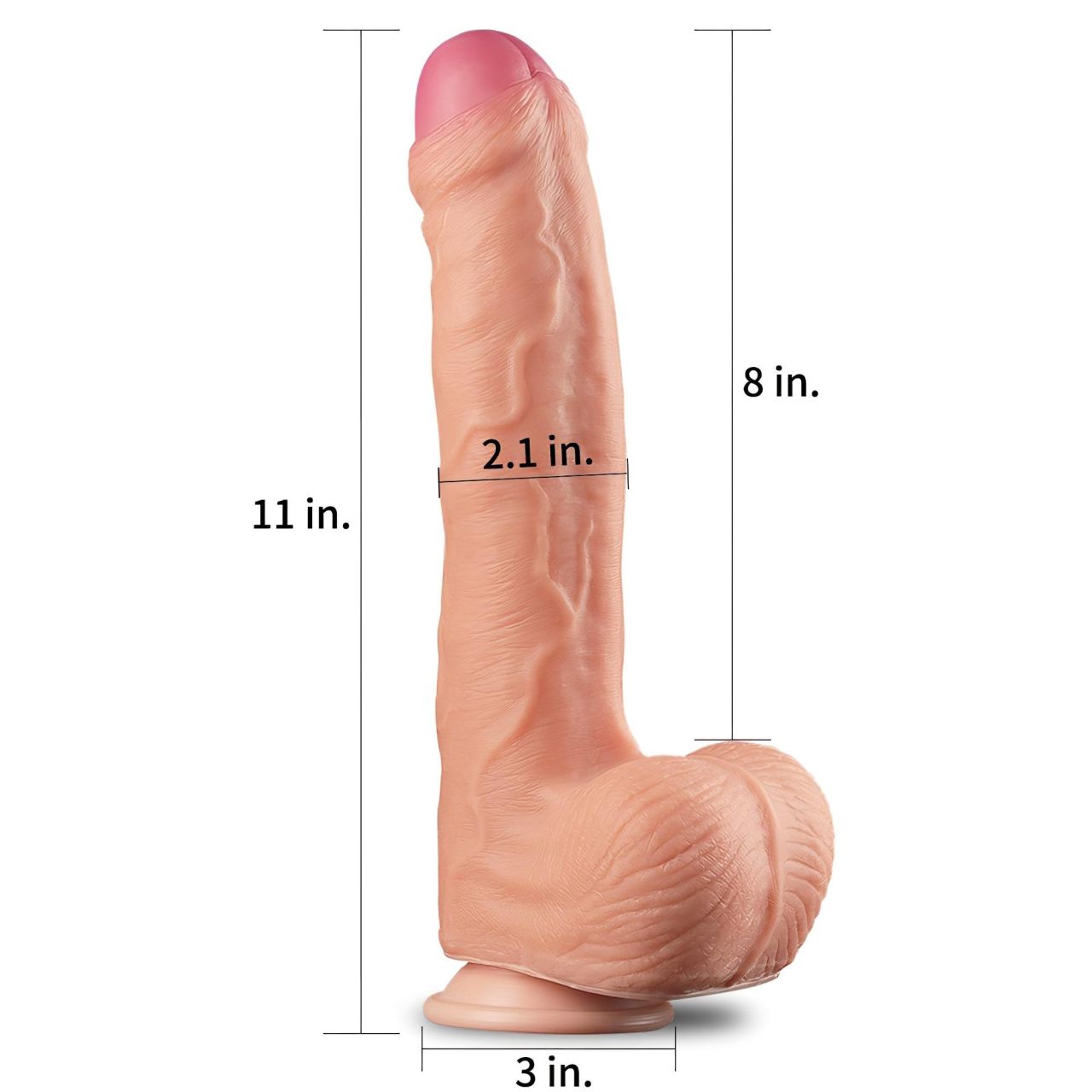 Lovetoy Nature Cock - kétrétegű élethű dildó - 28 cm (testszínű)