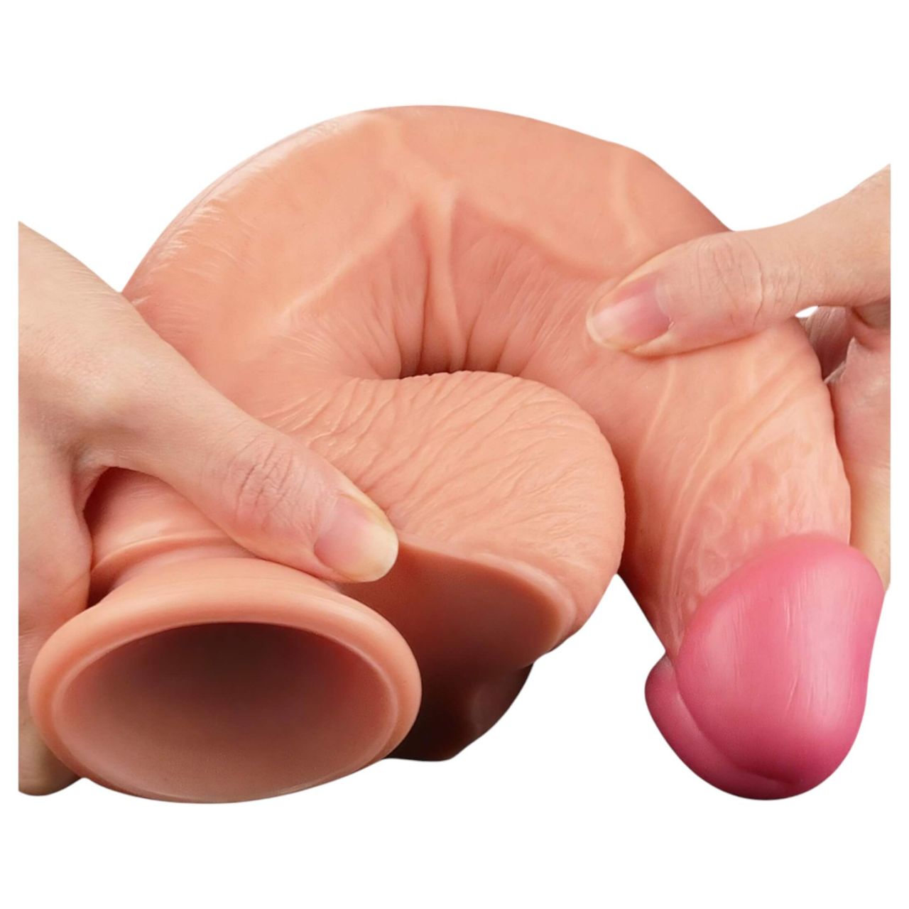 Lovetoy Nature Cock - kétrétegű élethű dildó - 25 cm (testszínű)