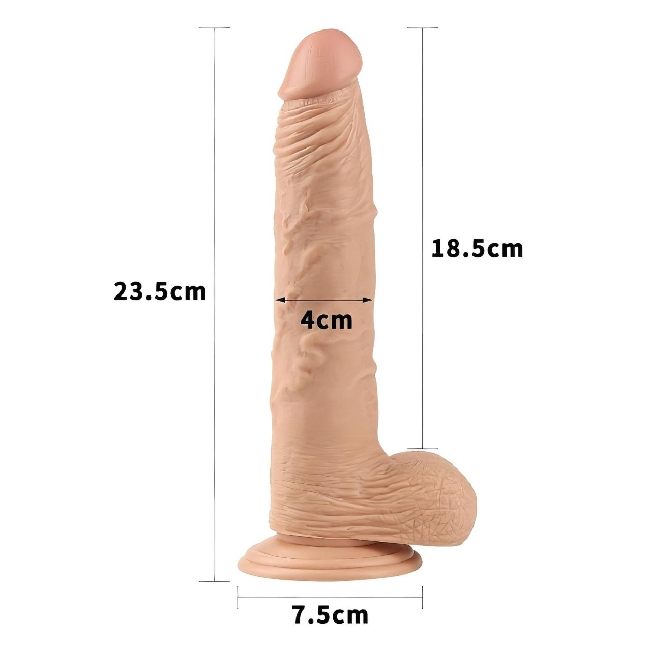 Lovetoy Real Extreme - tapadókorongos dildó - 24 cm