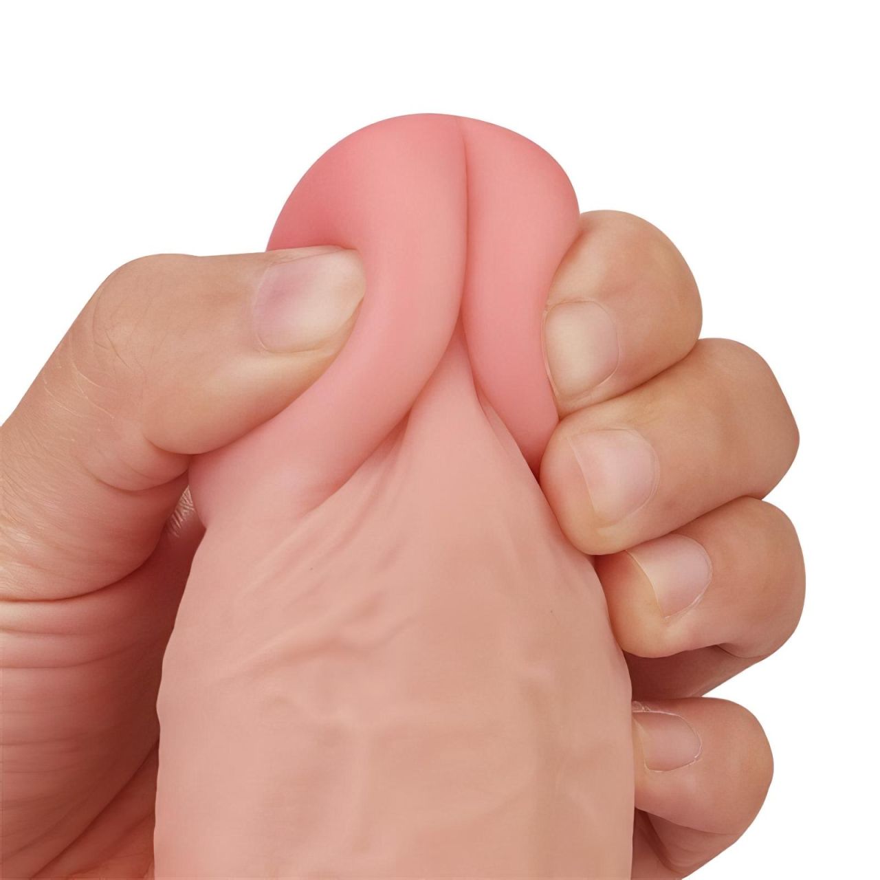 Lovetoy Sliding-Skin - kétrétegű dildó - 23 cm (testszínű)