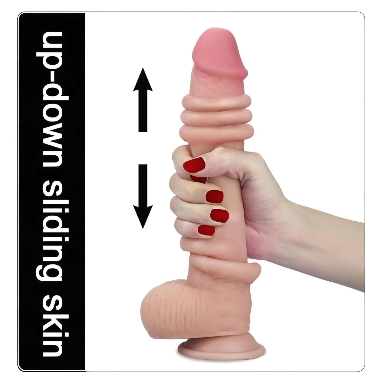 Lovetoy Sliding-Skin - kétrétegű dildó - 23 cm (testszínű)