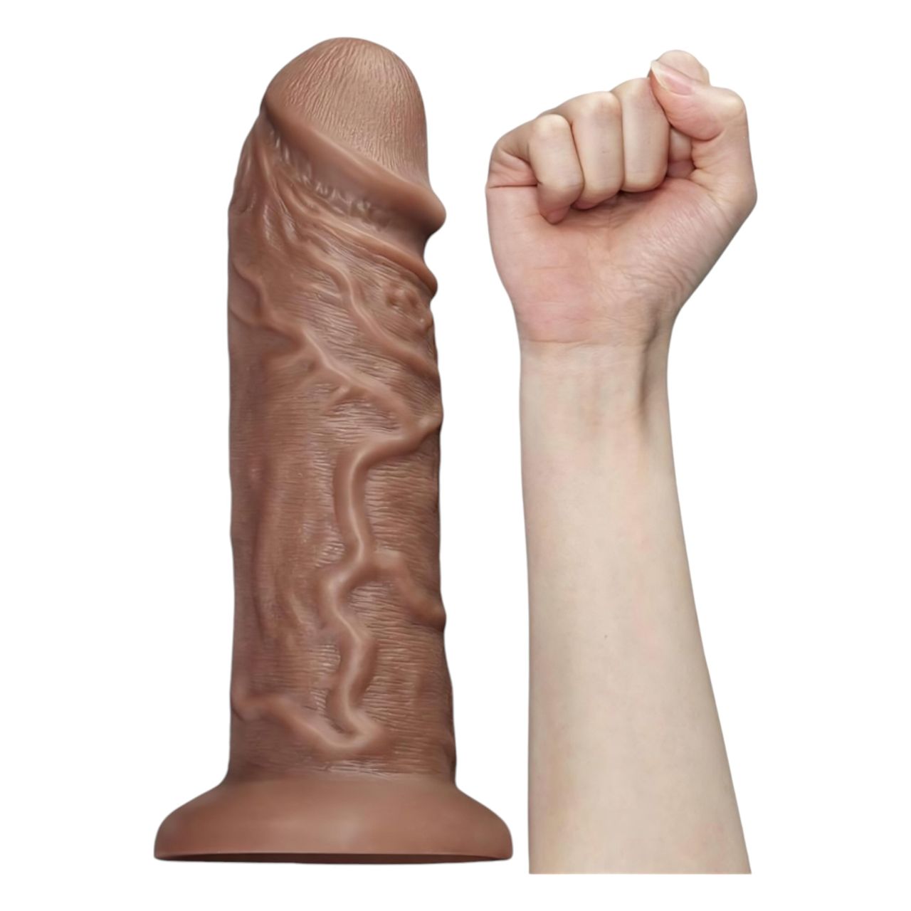 Lovetoy Chubby - tapadókorongos élethű dildó - 25 cm (testszínű)