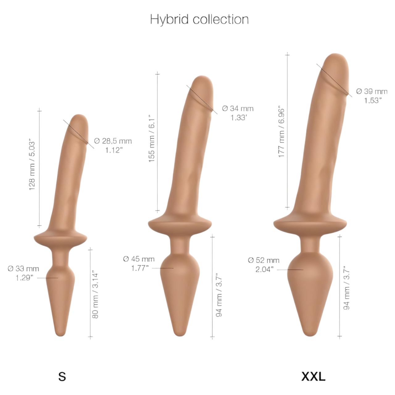 / Strap-on-me Switch Realistic L - 2in1 szilikon dildó (testszínű) / Strap-on-me Switch Realistic L - 2in1 szilikon dildó (testszínű)
