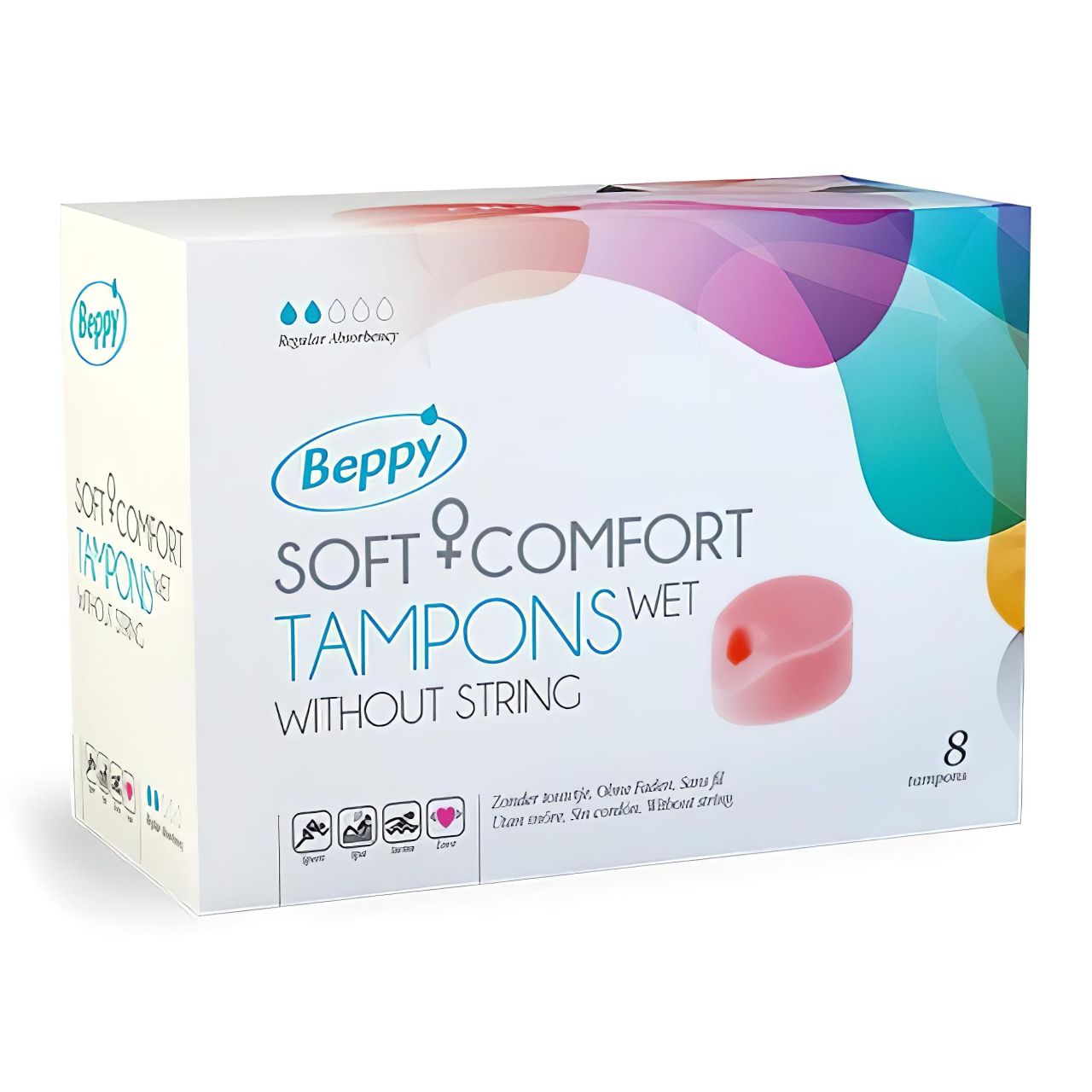 Beppy Soft zsinór nélküli nedves intim szivacstampon - 8 db Beppy Soft zsinór nélküli nedves intim szivacstampon - 8 db