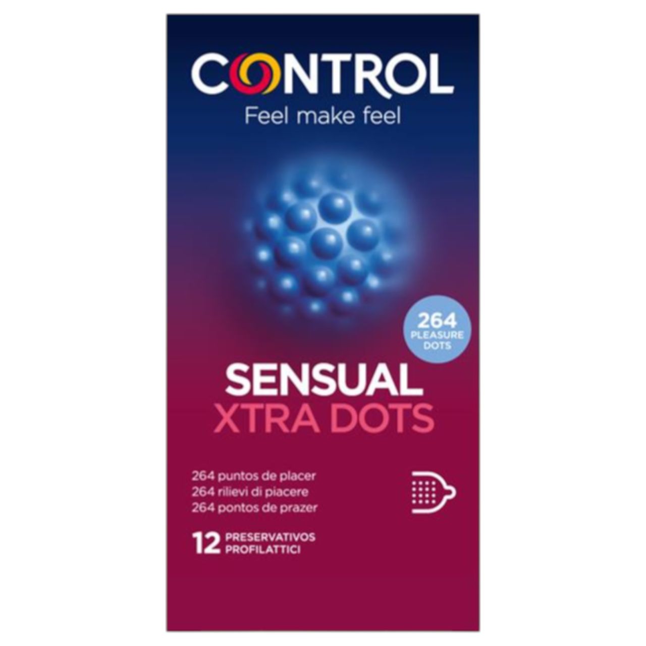 Control - extra pontozott óvszer (12 db)