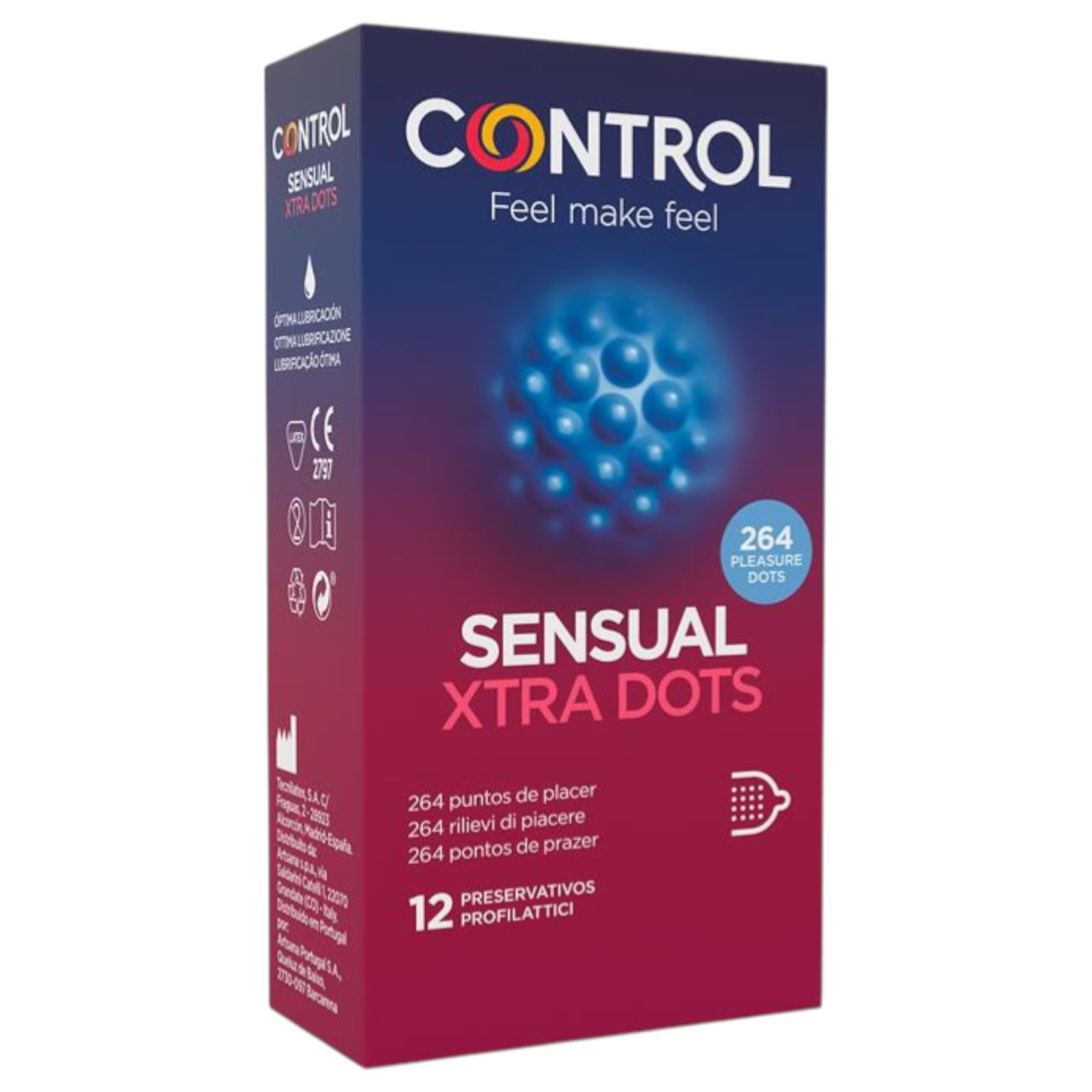 Control - extra pontozott óvszer (12 db)