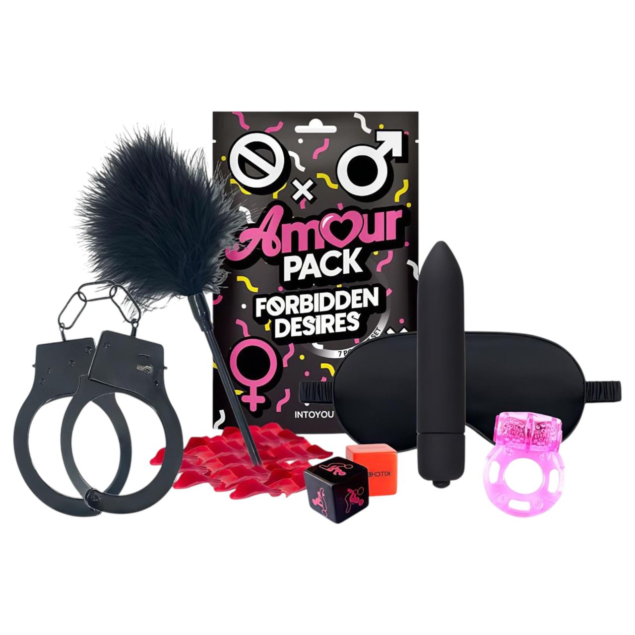 Amour Pack Forbidden Desires - kezdő szett vibrátorral - 7 részes