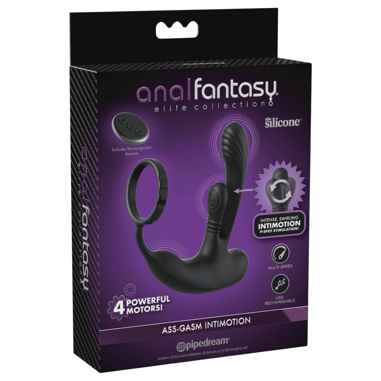Anal Fantasy Ass-Gasm IntiMotion - anál- és prosztatavibrátor (fekete)