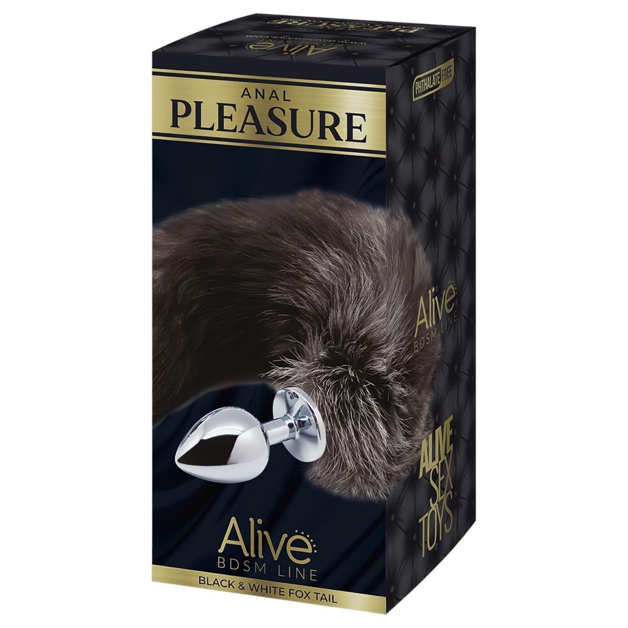 Alive Anal Pleasure - közepes anál plug rókafarokkal (ezüst)
