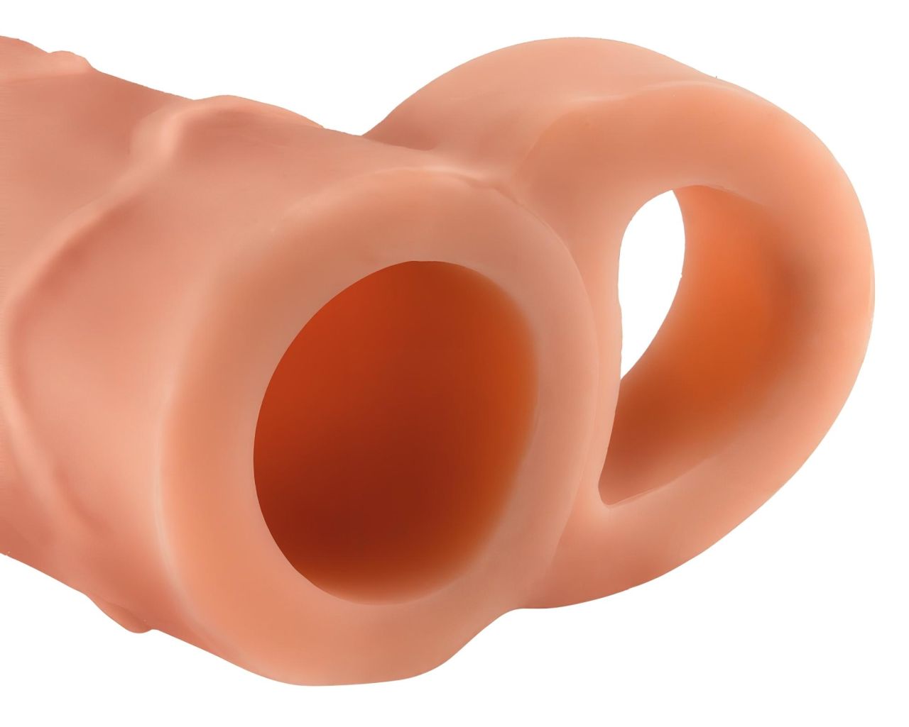 Pipedream X-TENSION Perfect 1 - heregyűrűs péniszköpeny (17,7 cm, testszínű)