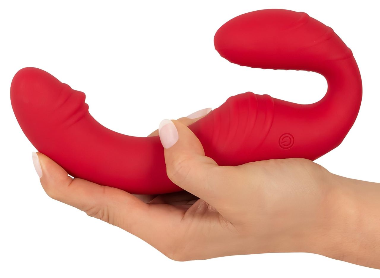 You2Toys Strapless - rádiós, felcsatolható vibrátor (piros)