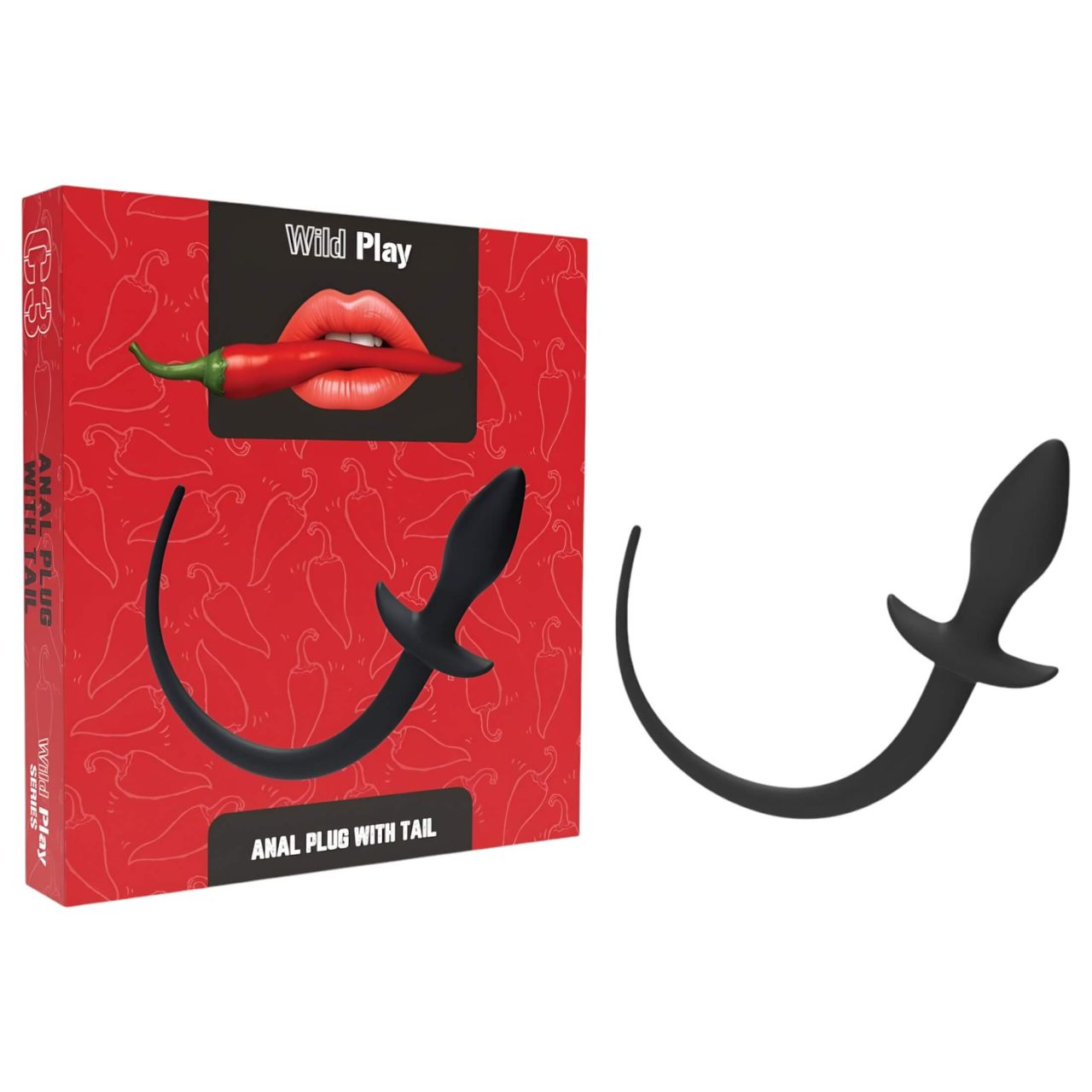 Erospace Wild Play - anál plug farokkal, szerepjátékhoz (fekete)