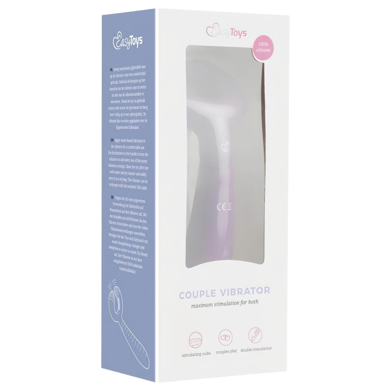 EasyToys Couple - akkus, vízálló párvibrátor (lila)