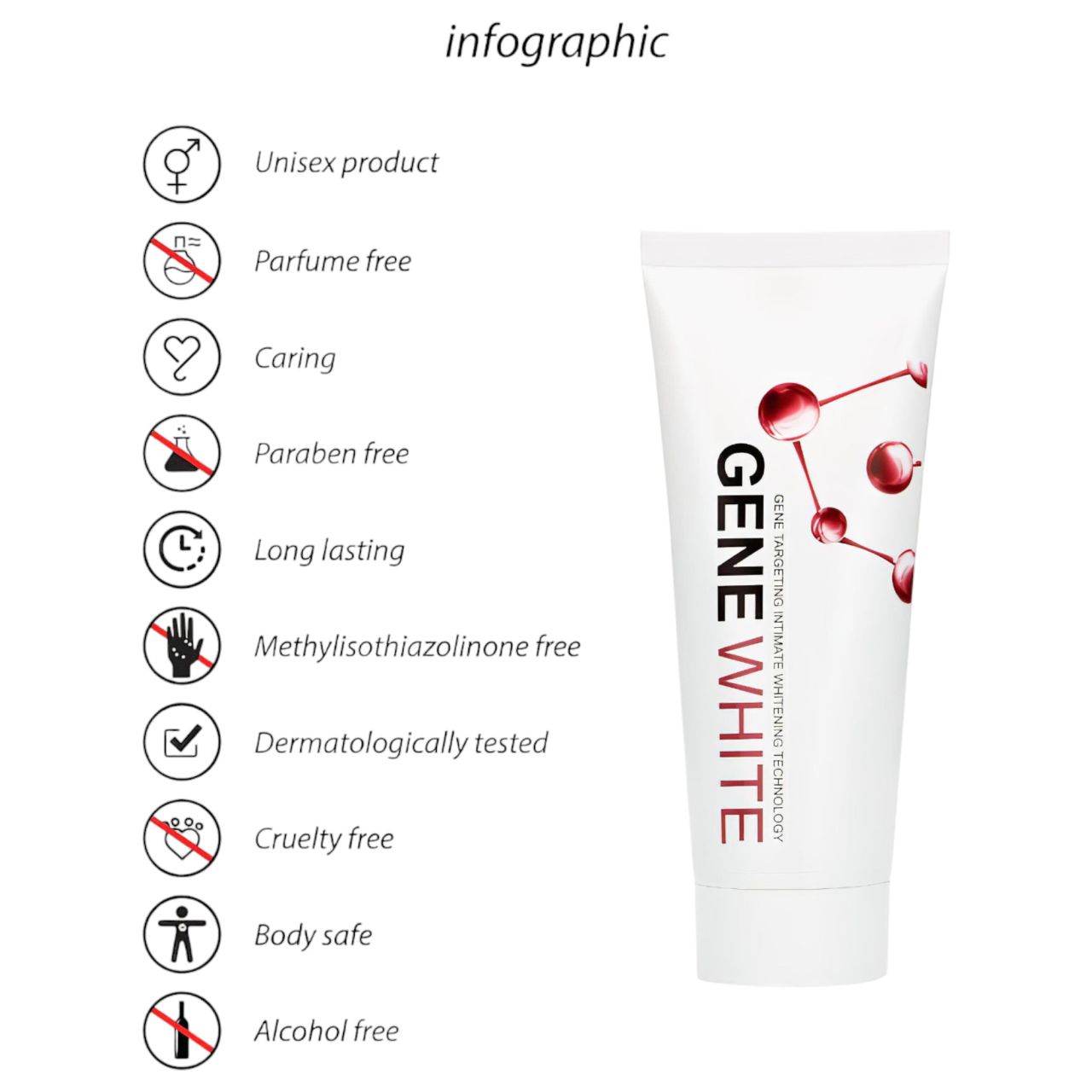 Pharmquests Gene White - bőrfehérítő krém (100 ml) Pharmquests Gene White - bőrfehérítő krém (100 ml)