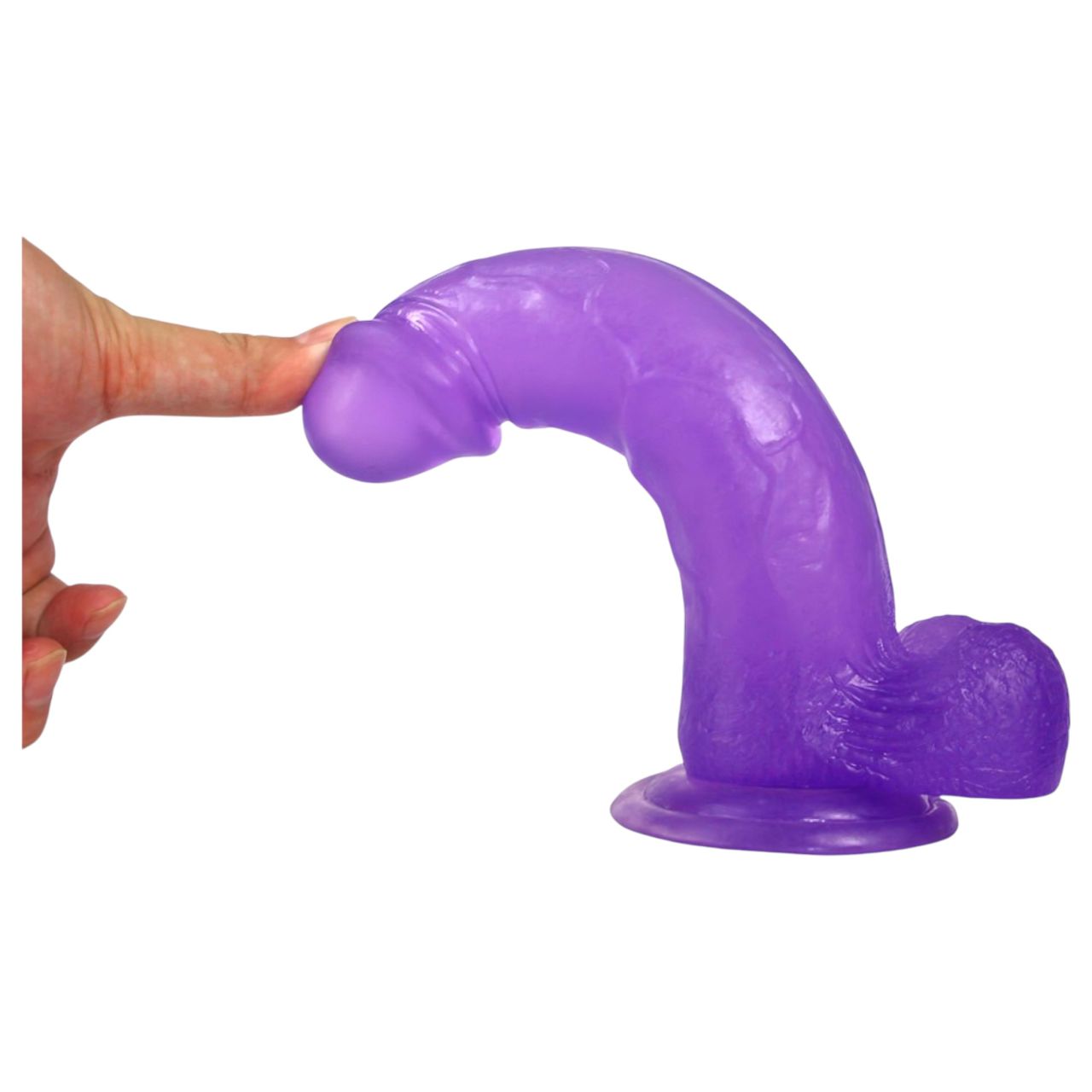 Lovetoy Jelly Studs - tapadókorongos dildó - 20 cm (lila)