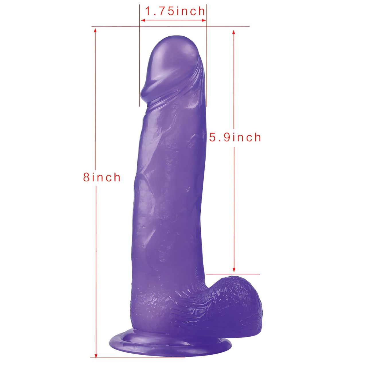 Lovetoy Jelly Studs - tapadókorongos dildó - 20 cm (lila)