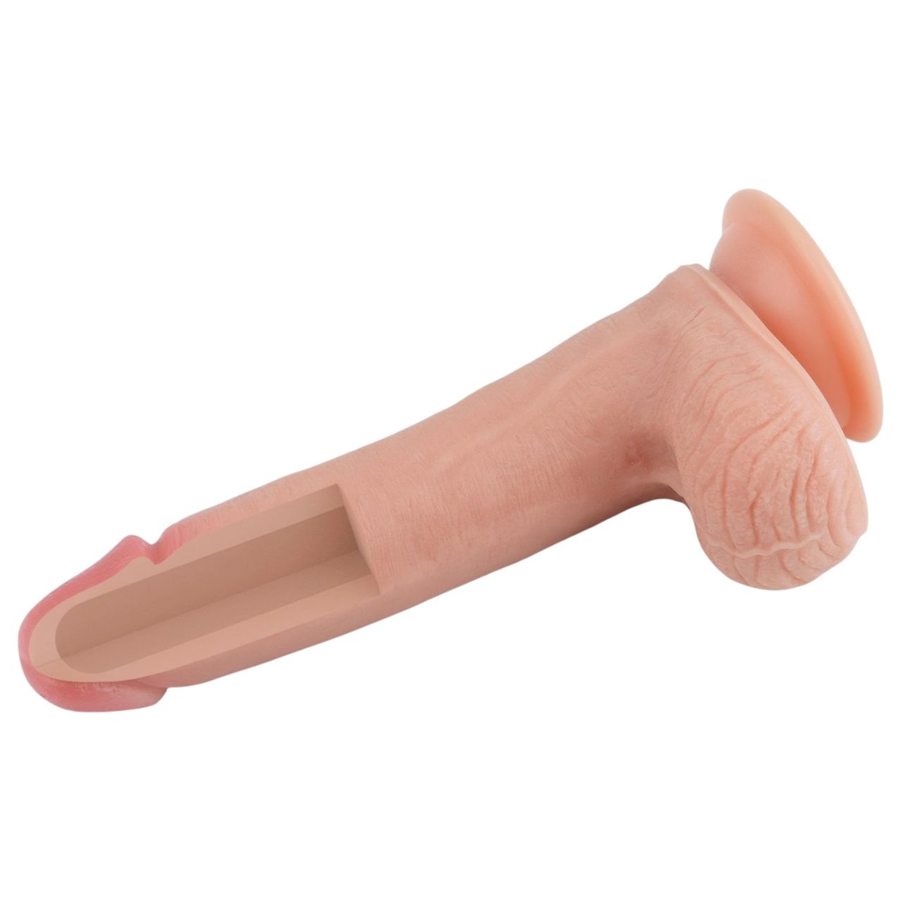 Lovetoy Nature Cock - kétrétegű élethű dildó - 20 cm (testszínű)