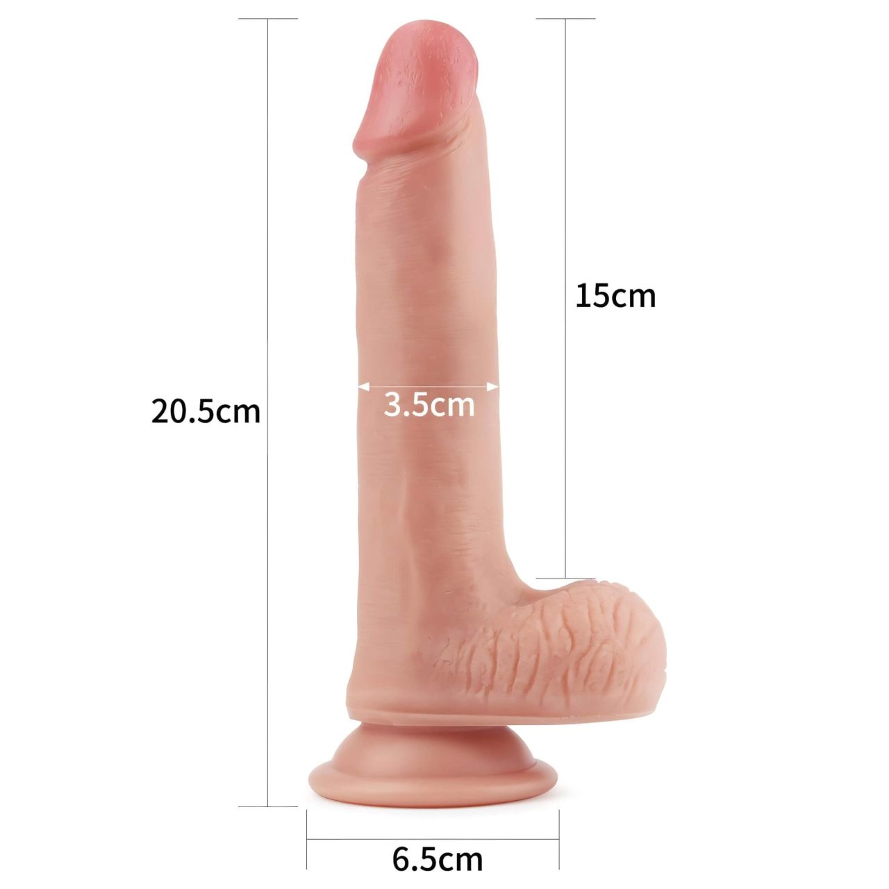 Lovetoy Nature Cock - kétrétegű élethű dildó - 20 cm (testszínű)