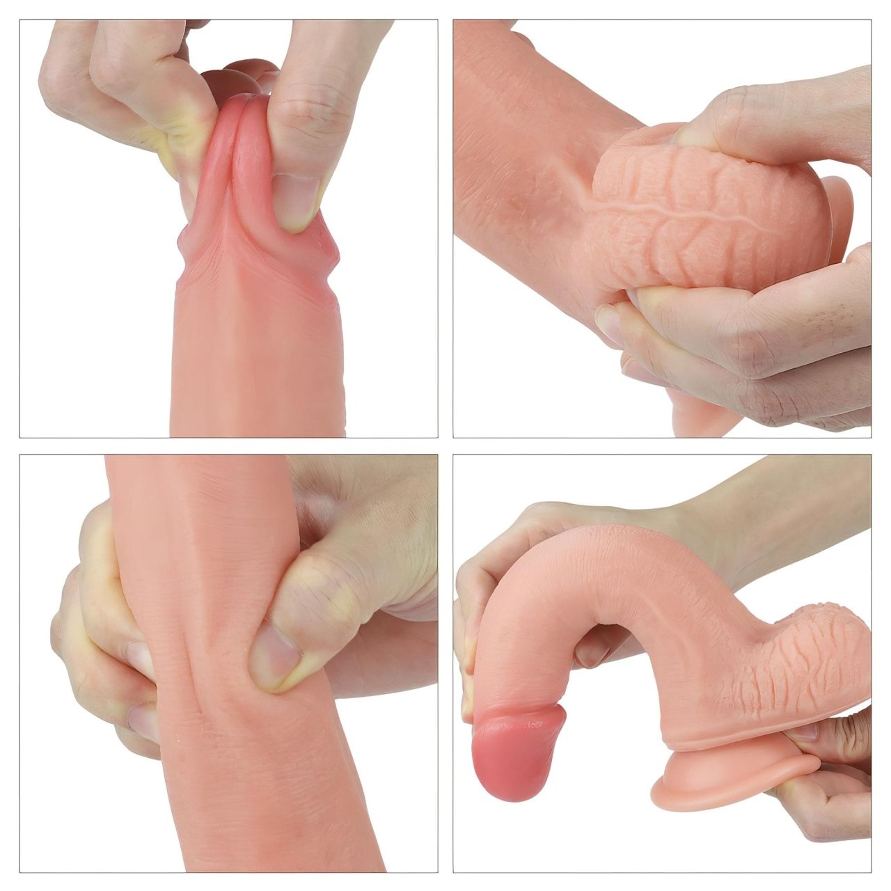 Lovetoy Nature Cock - kétrétegű élethű dildó - 20 cm (testszínű)