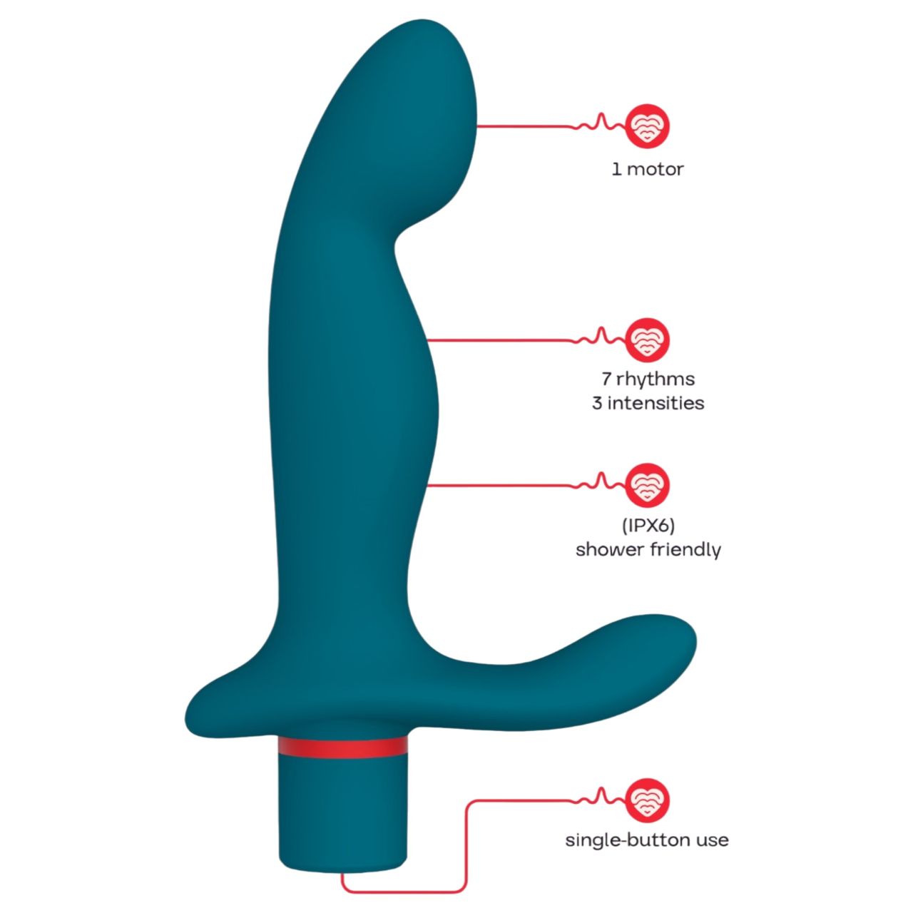 Dreamtoys Love Signal - prosztatamassírozó vibrátor (türkiz)