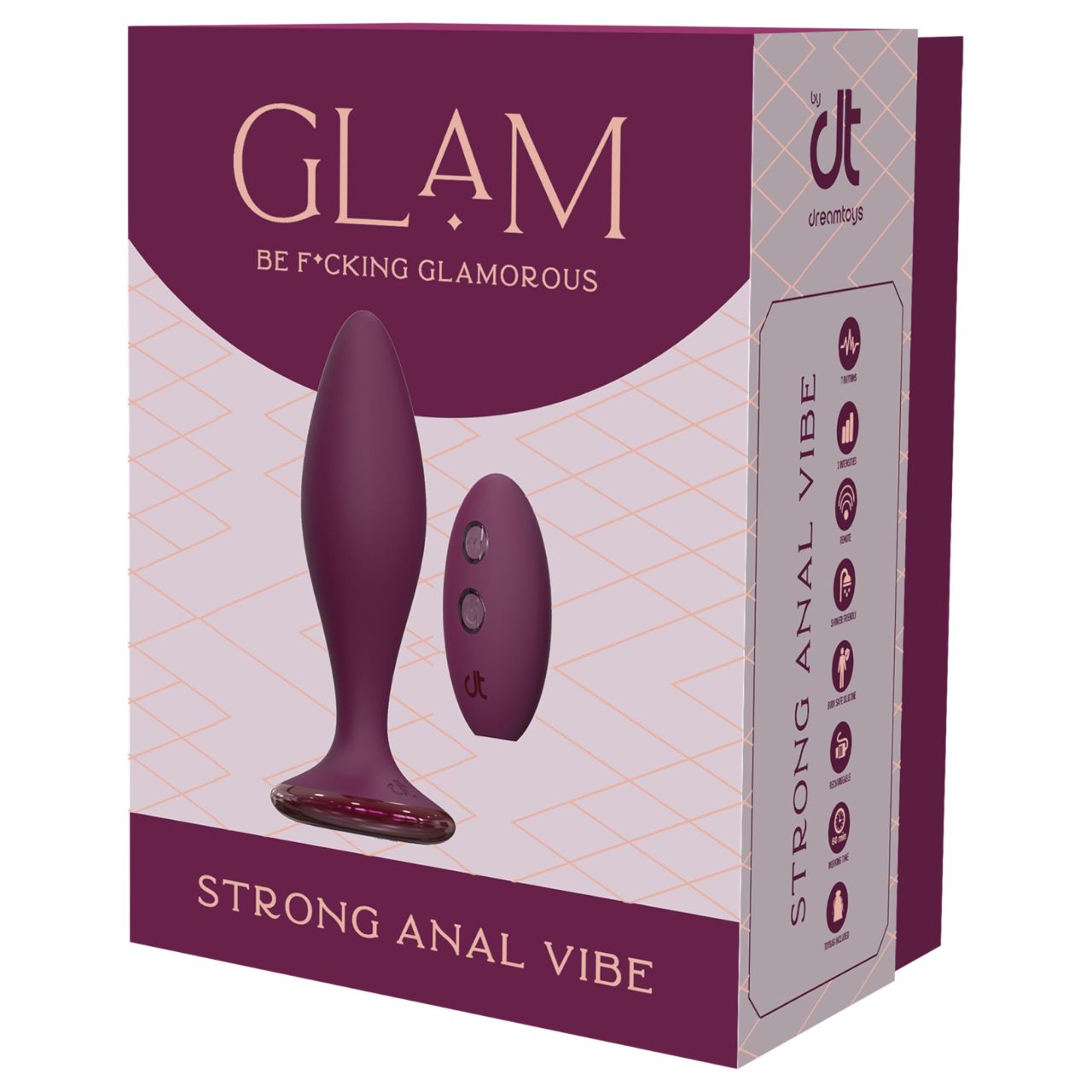 Glam - anál vibrátor távirányítóval (lila) Glam - anál vibrátor távirányítóval (lila)