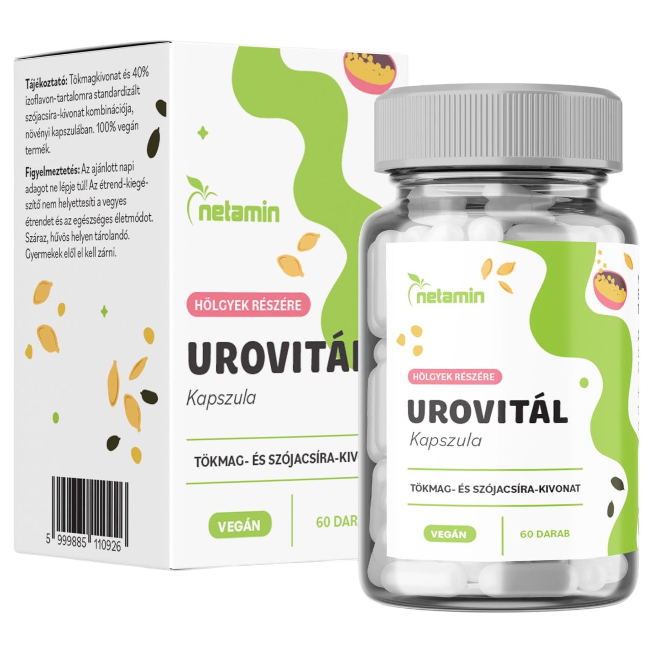 Netamin UroVitál - tökmagkivonatos étrend-kiegészítő kapszula (60 db)
