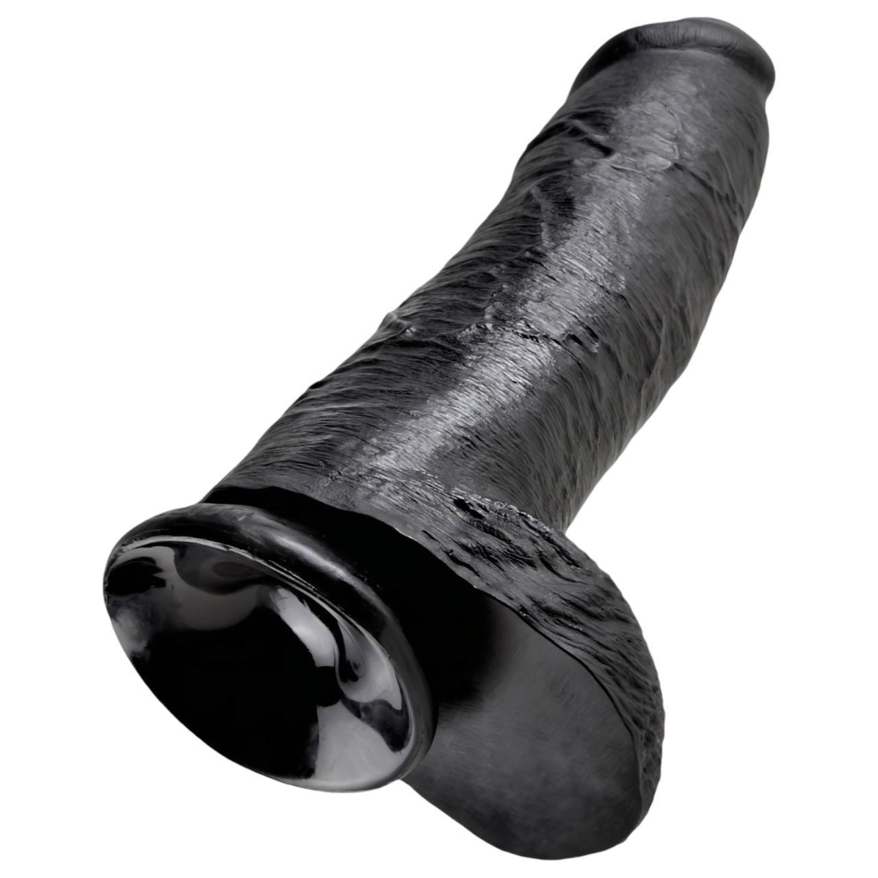 King Cock 12 herés nagy dildó (30 cm, fekete)