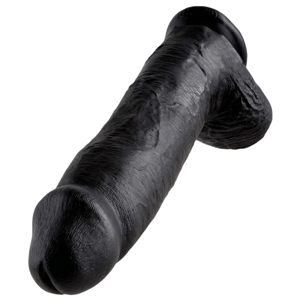 King Cock 12 herés nagy dildó (30 cm, fekete)