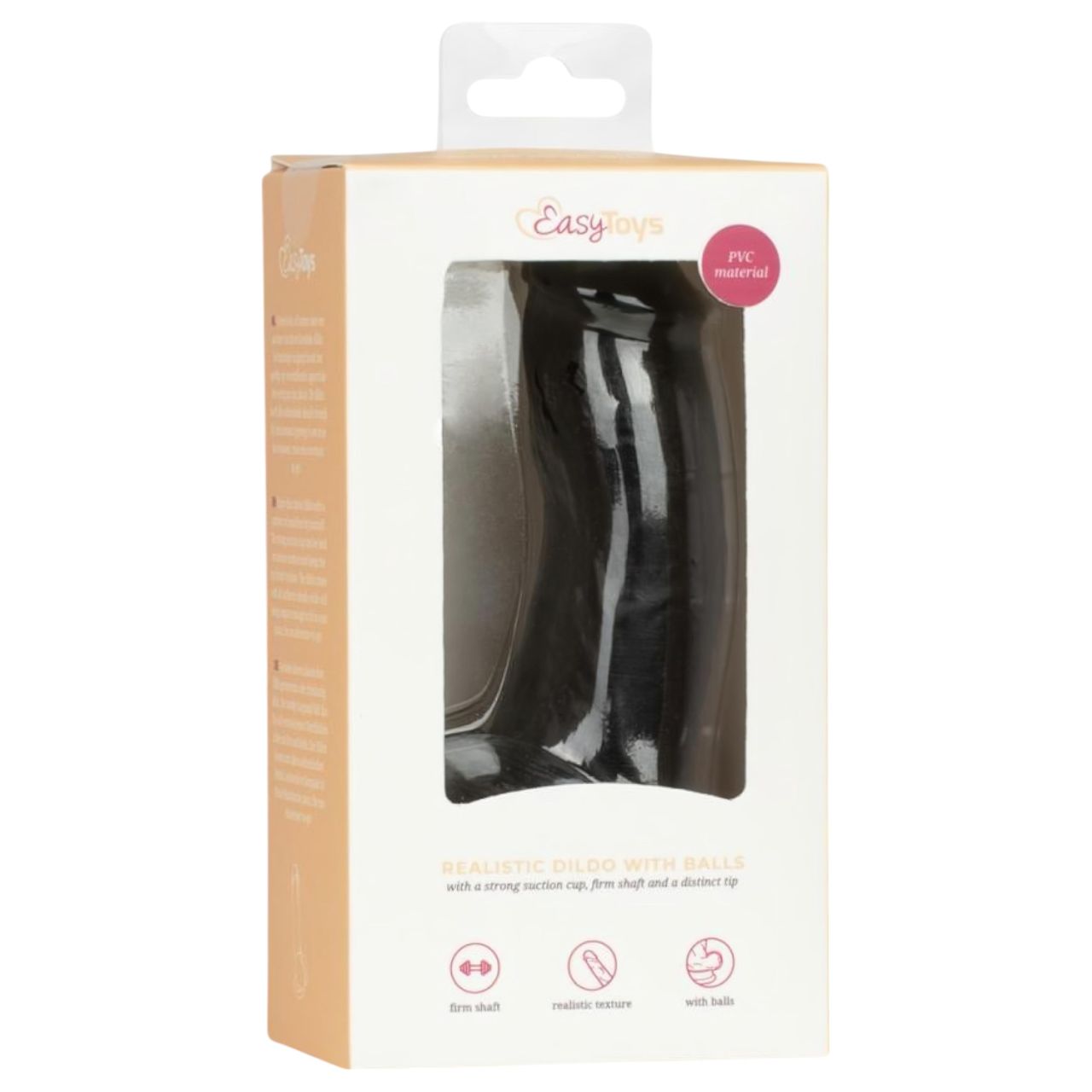 EasyToys - élethű herés dildó - 12 cm (fekete) EasyToys - élethű herés dildó - 12 cm (fekete)