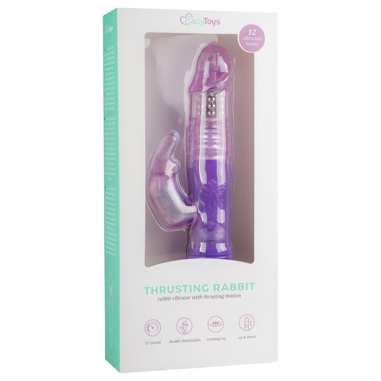 EasyToys Bunny - lökő-forgó vibrátor csiklókarral (lila)
